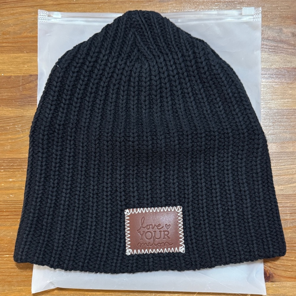Love Your Melon Black Knit Beanie